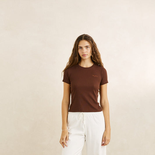 Everyday Rib Tee - Chocolate - Rhythm at Reborn Code