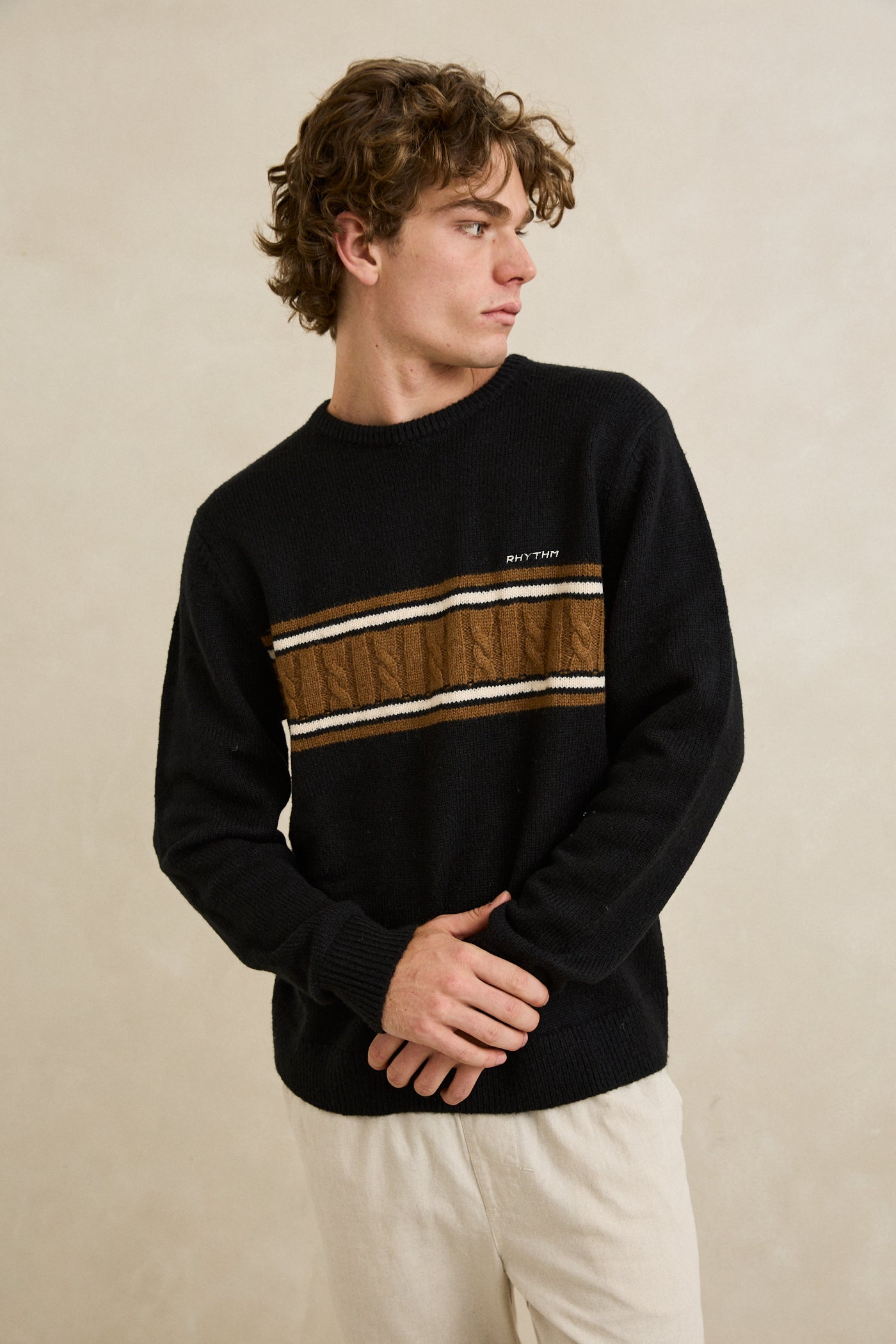 Mohair Stripe Knit - Black