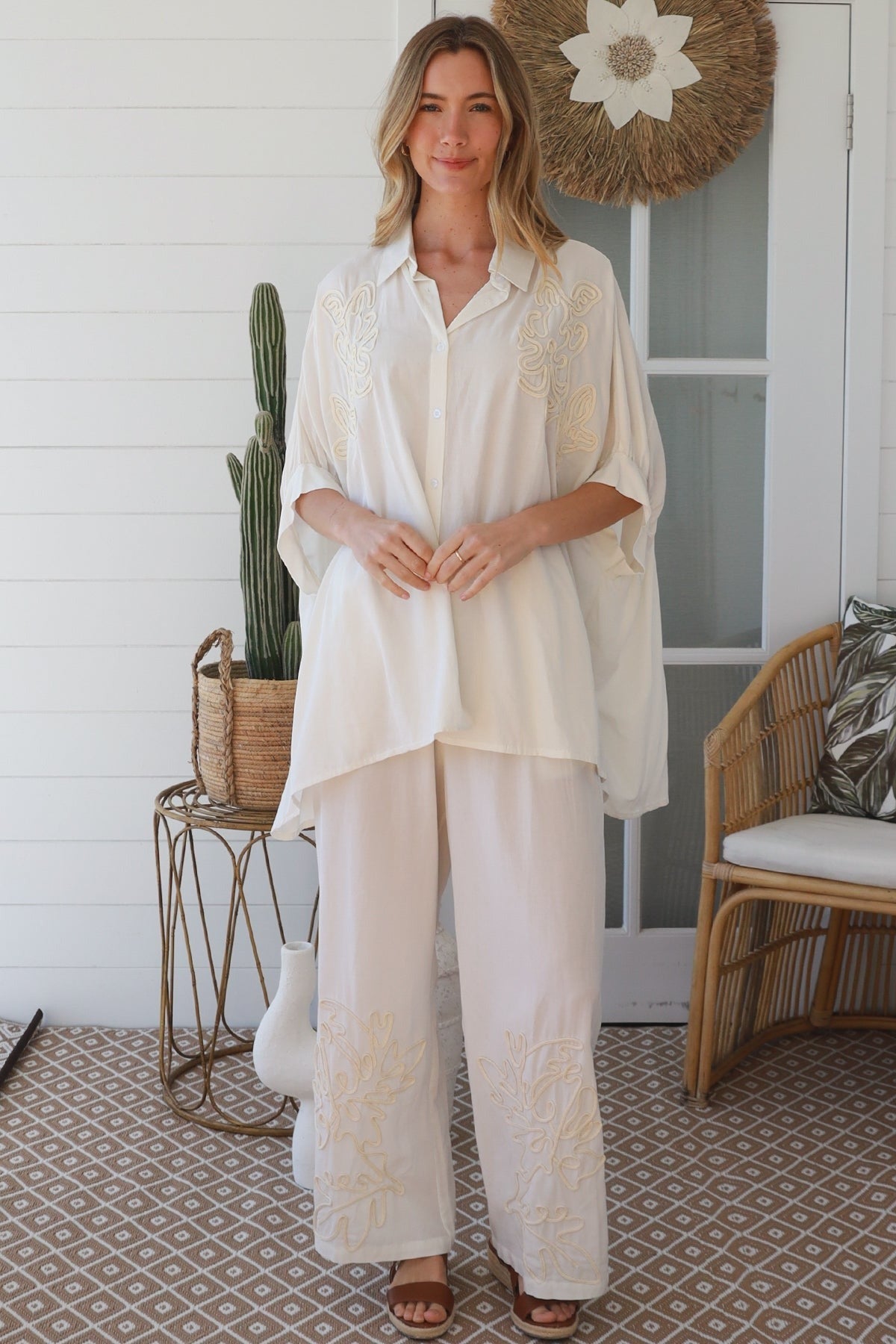 Tessa Oversized Shirt - Off White - Isabella The Label