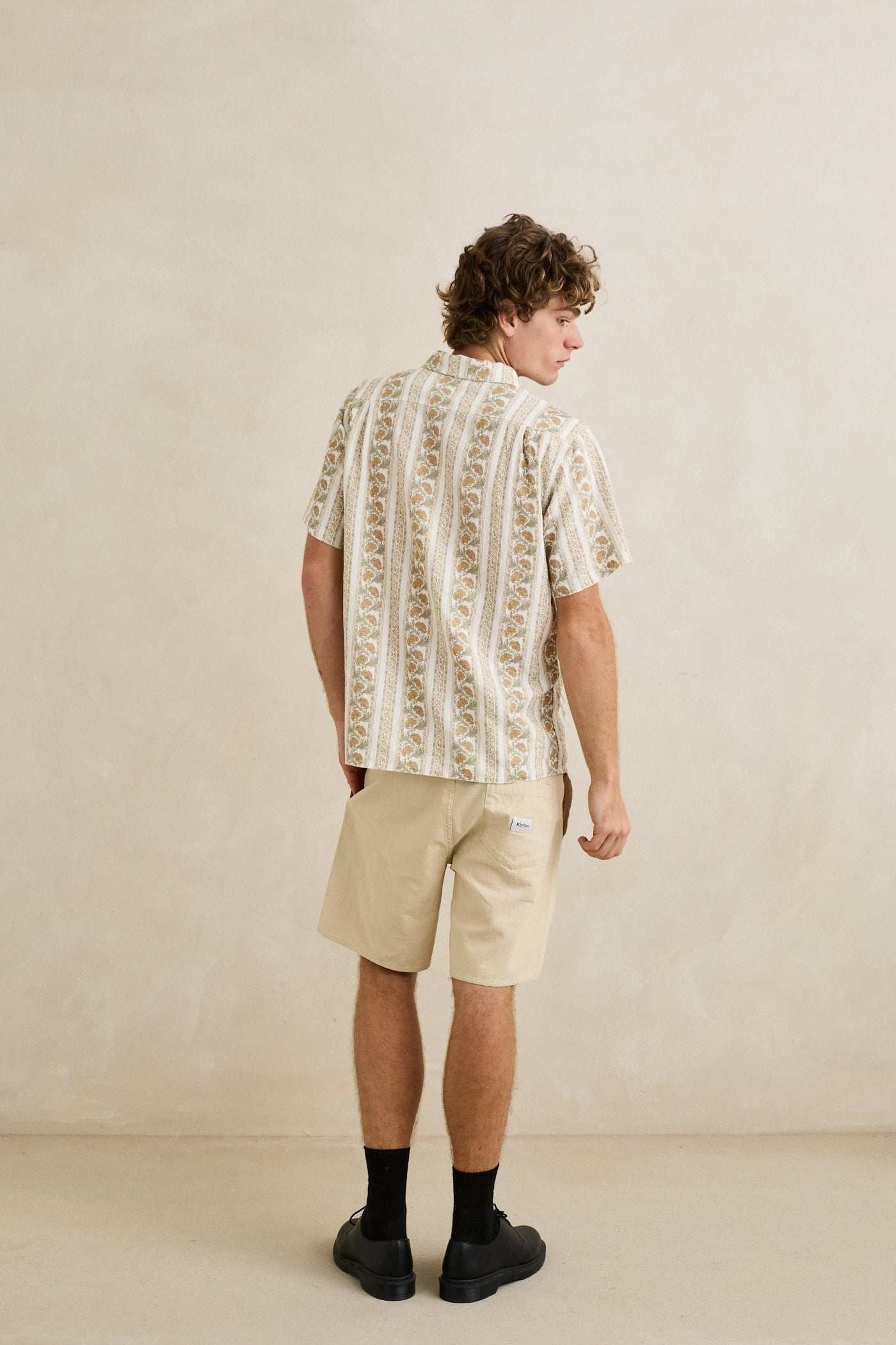 Paisley Stripe SS Shirt - Natural - Rhythm at Reborn Code