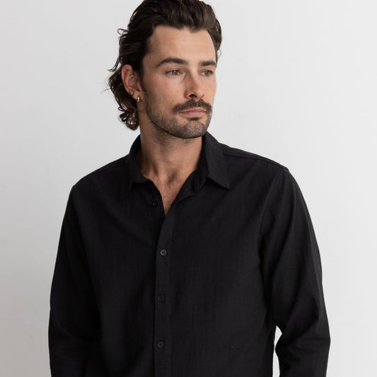 Classic Linen LS Shirt - Black