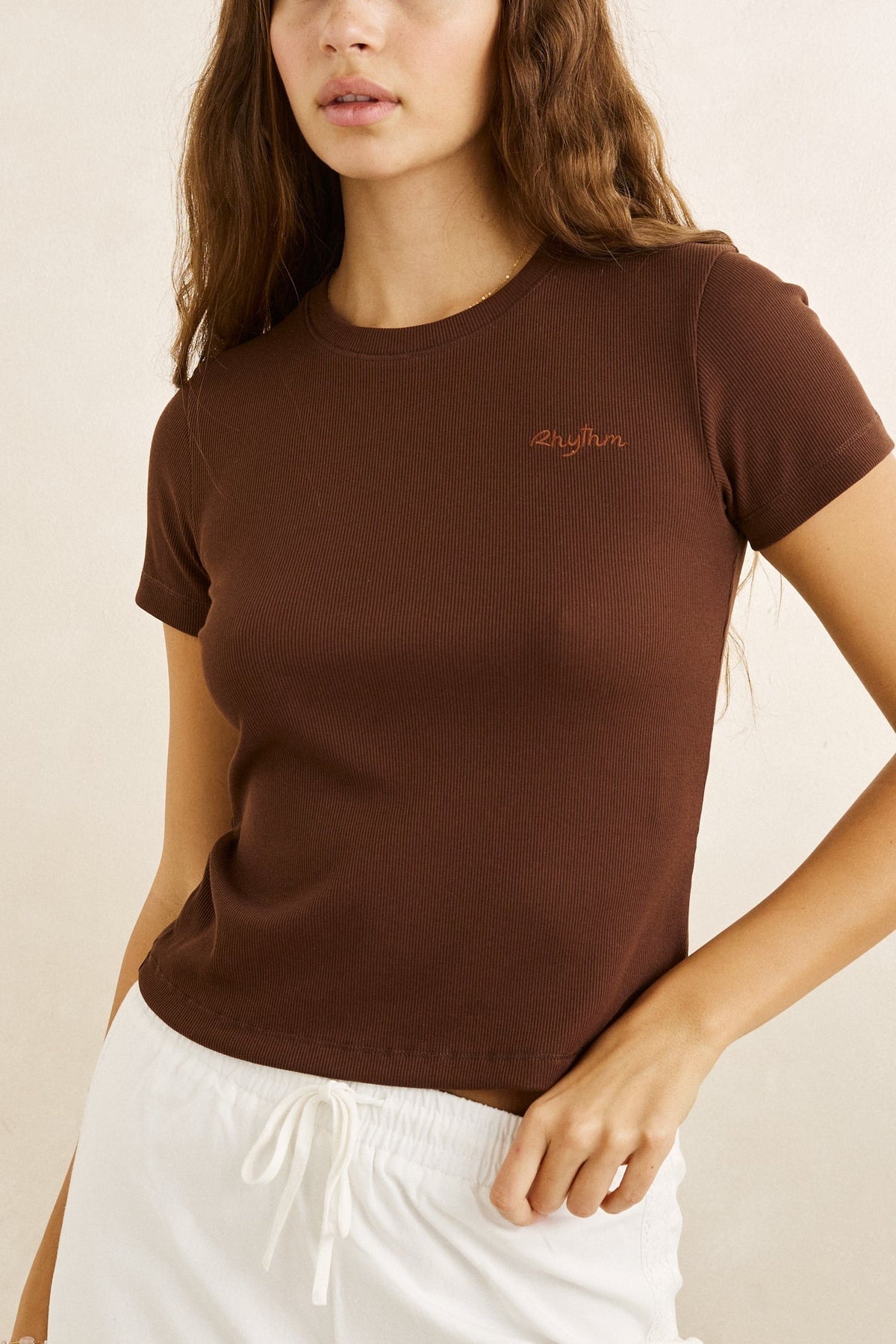 Everyday Rib Tee - Chocolate - Rhythm at Reborn Code