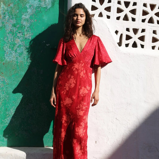 Rhea Maxi Dress - Red