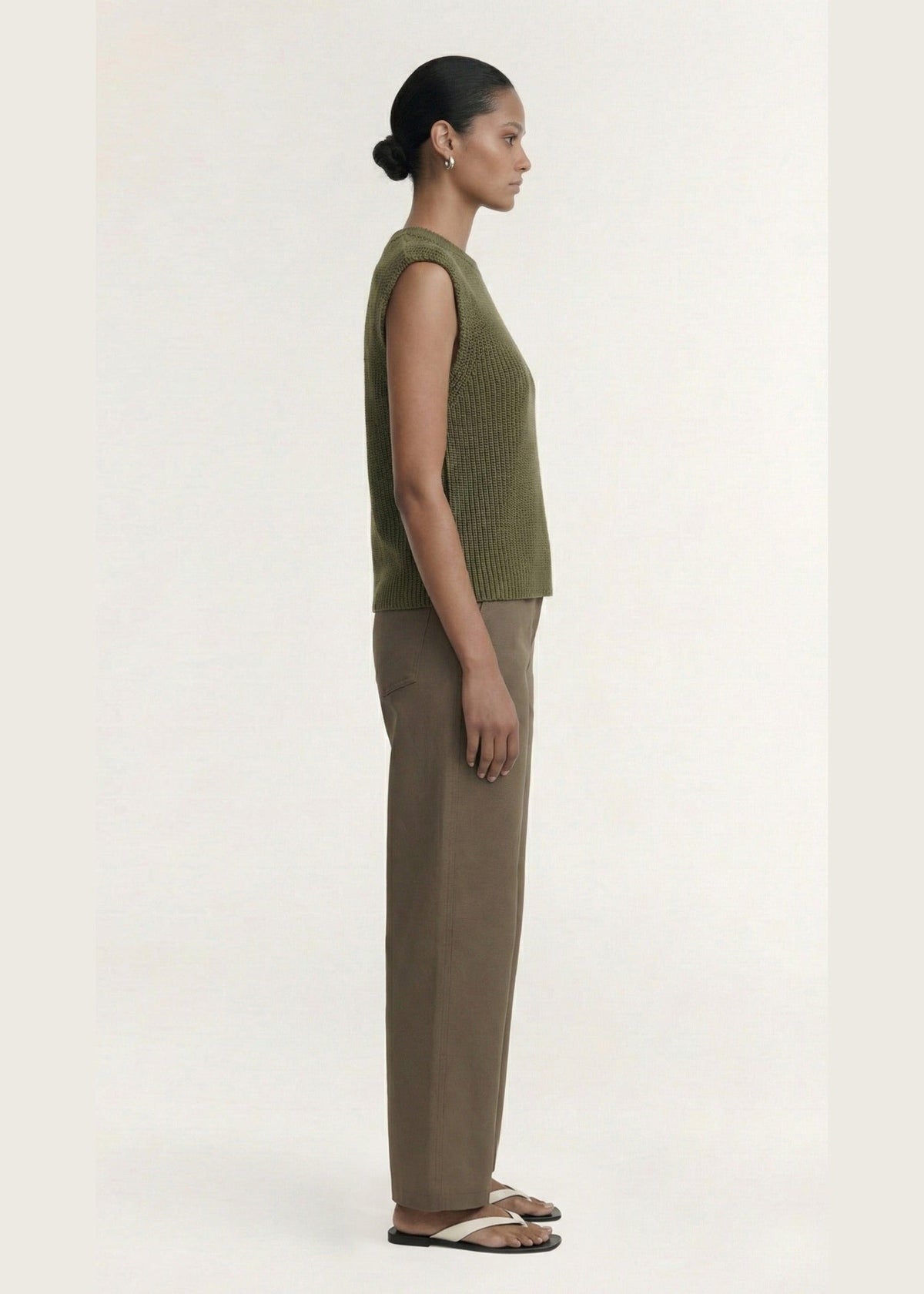 Ellis Knit Tank in Khaki