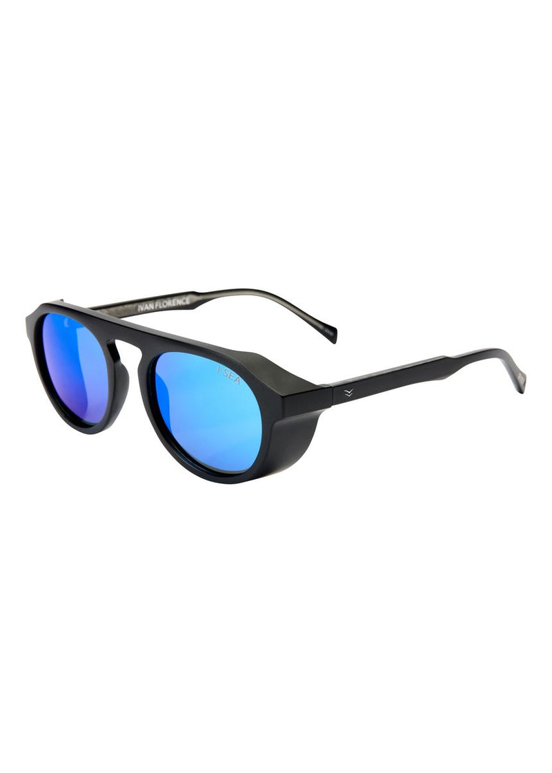 Ivan Florence Sunglasses - Black/Blue Mirror