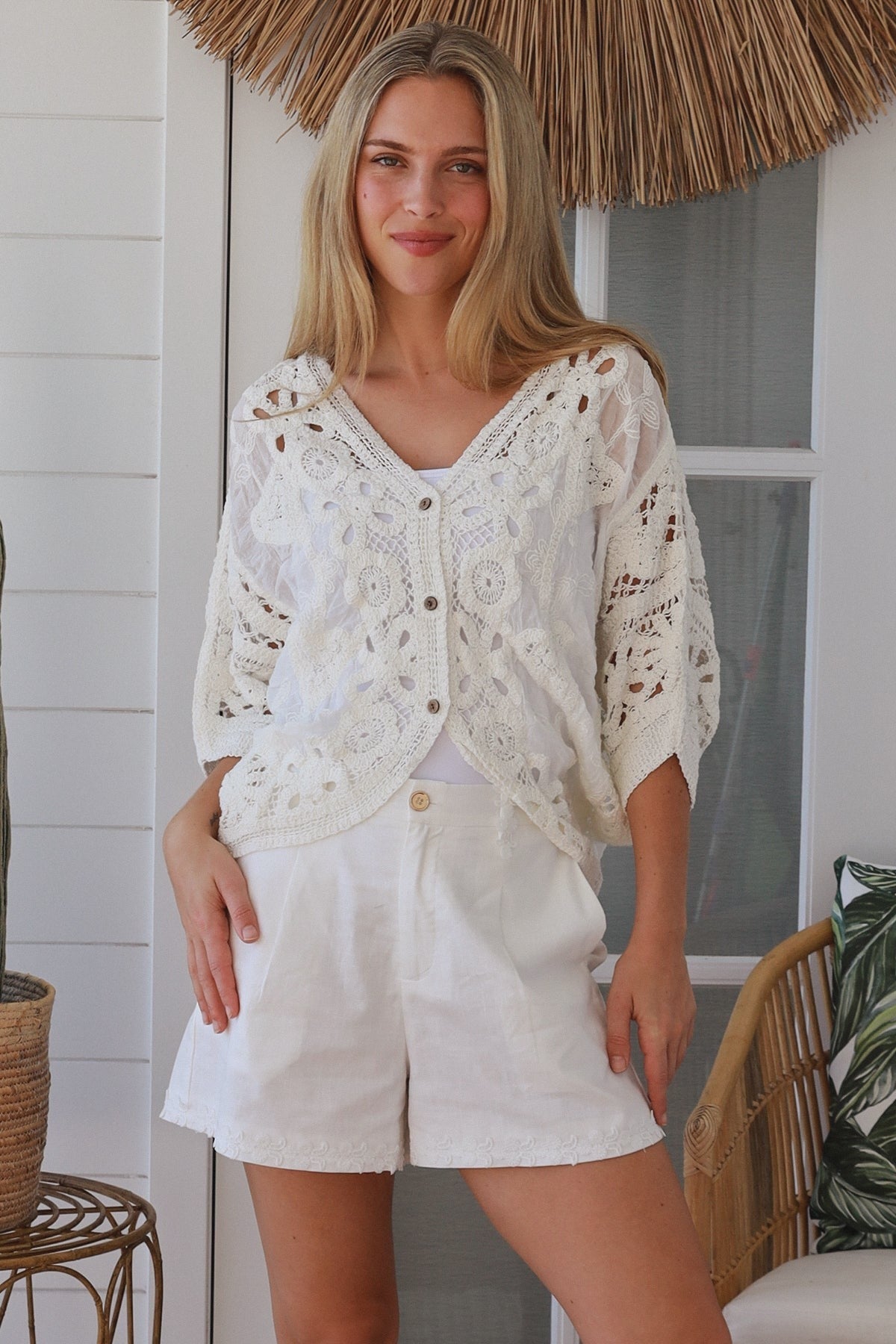 Lila Broderie Top - Cream - Isabella The Label