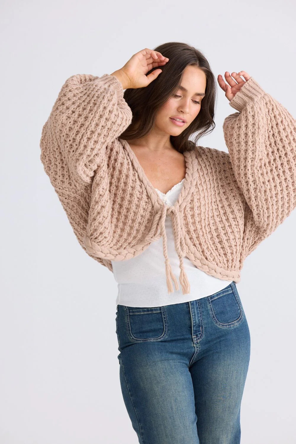 Zinnia Tie Cardi - Latte