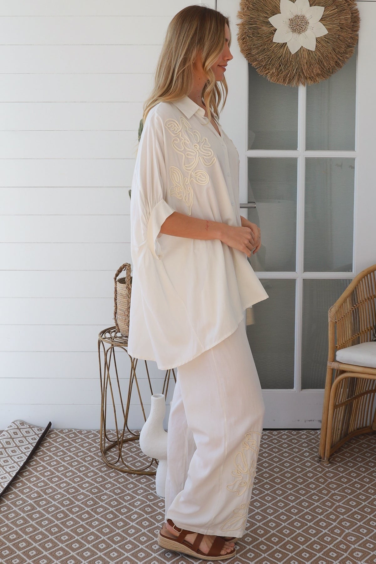 Tessa Oversized Shirt - Off White - Isabella The Label