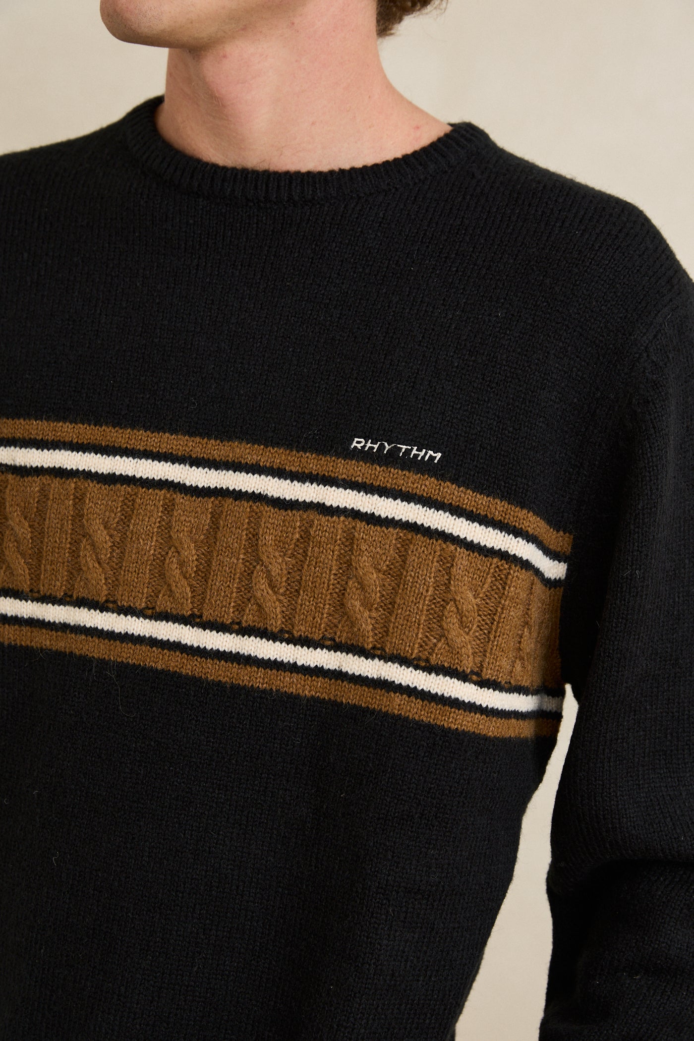 Mohair Stripe Knit - Black