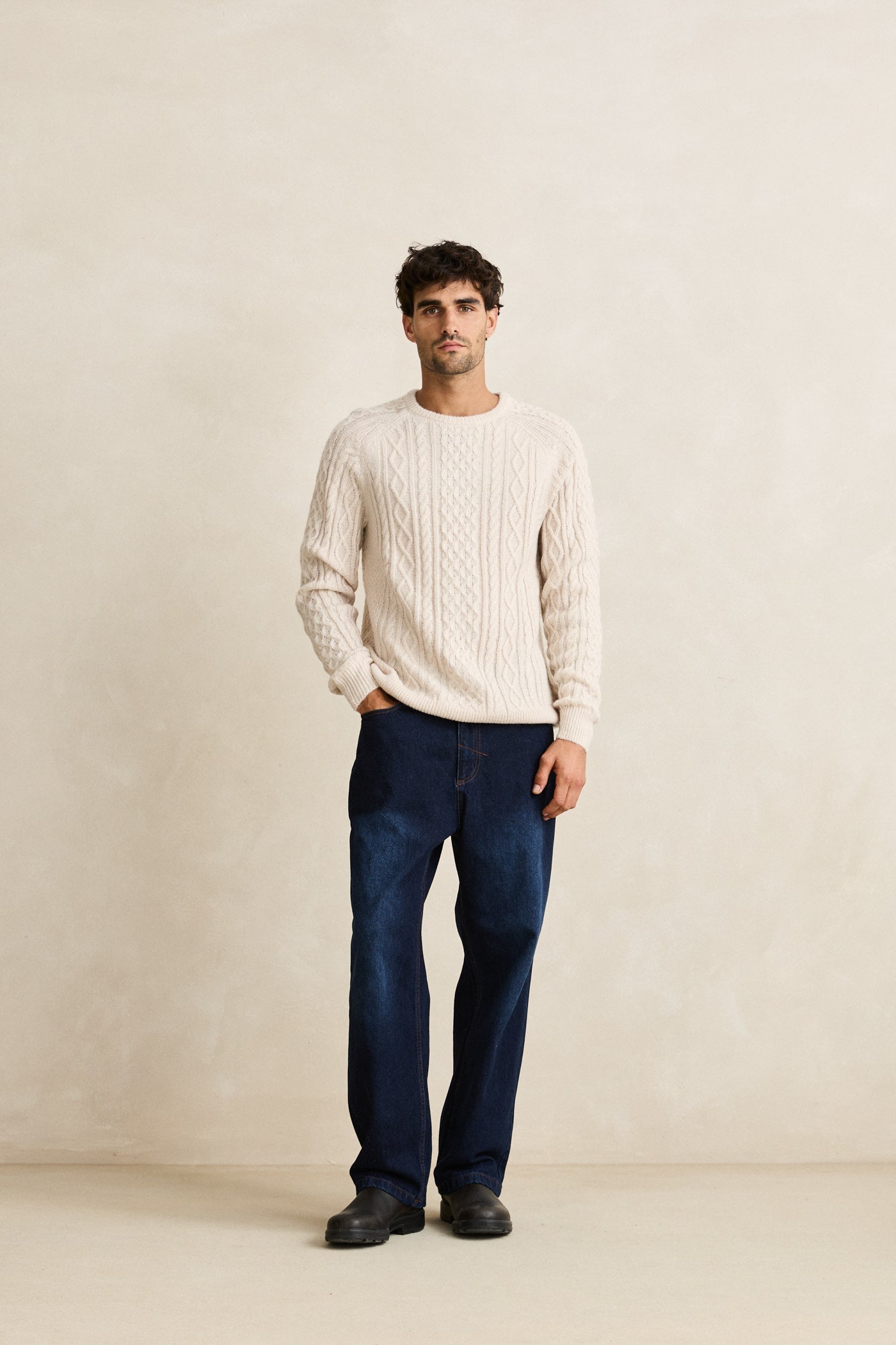 Mohair Fisherman's Knit - Natural