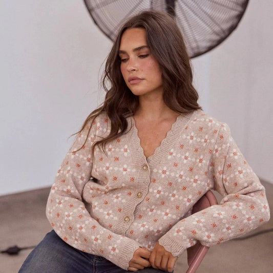Prairie Cardi - Daisy Beige