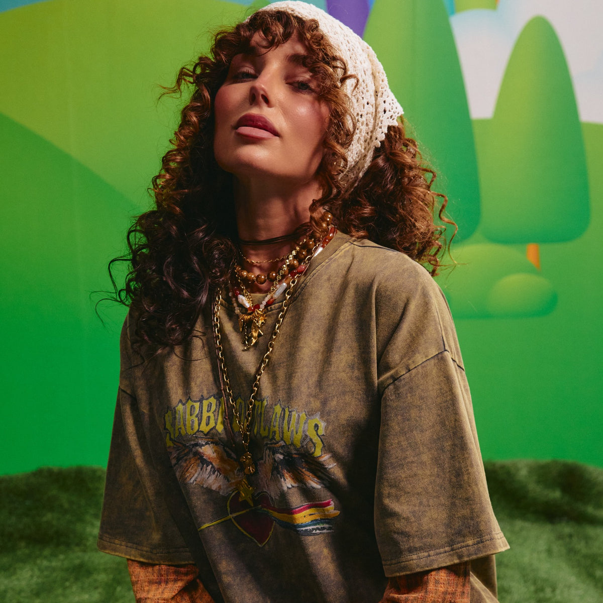 The Sabbi Outlaw Shirt Tee - Green/Orange