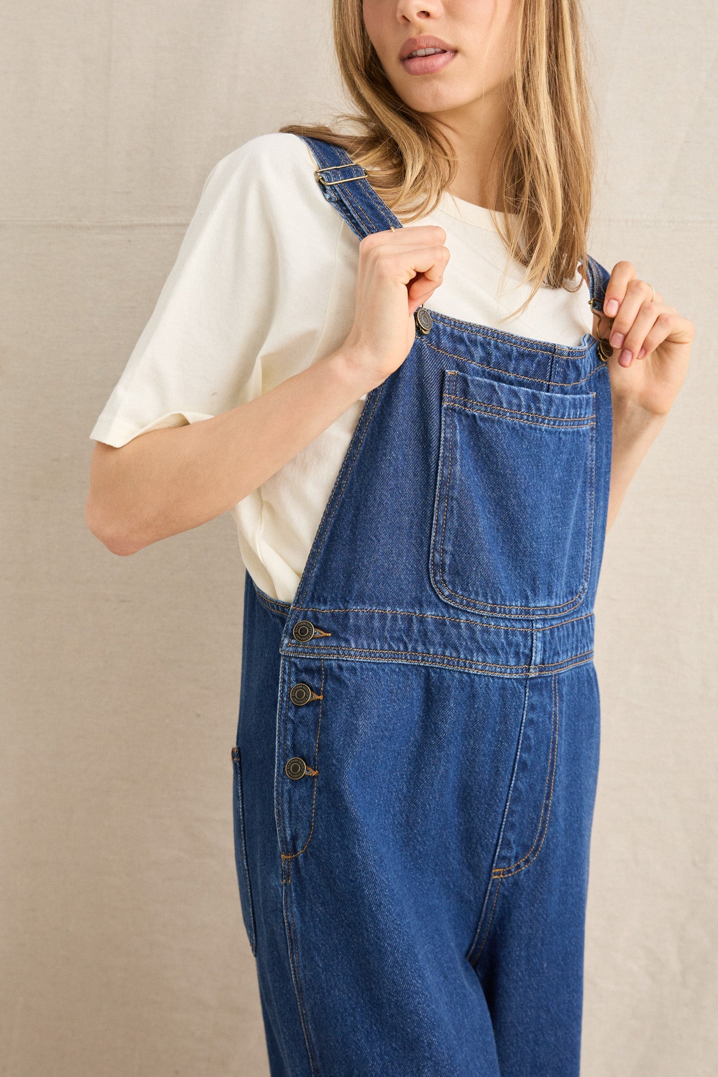 Charlie Wide Leg Cargo Overall - Dark Denim