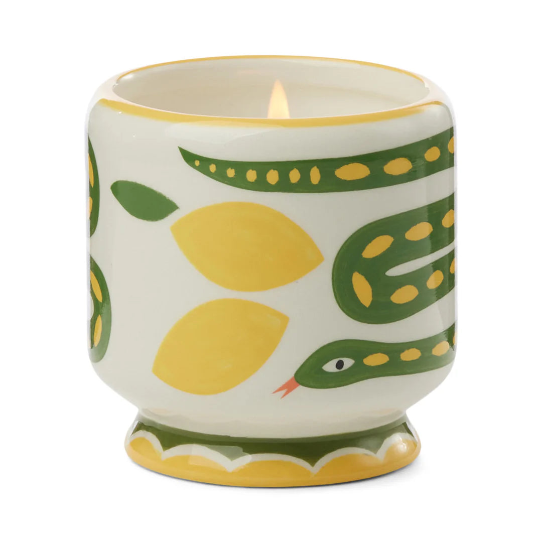 Adopo Snake Ceramic Candle - Wild Lemongrass 8oz