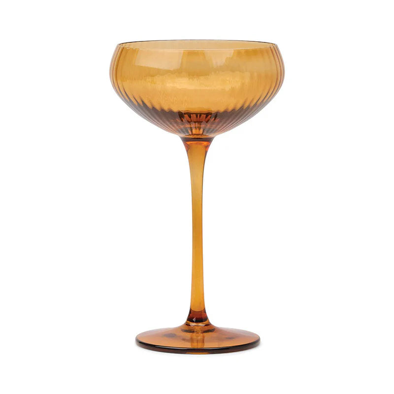 The Lou Coupe Glass - Set of 2 Amber