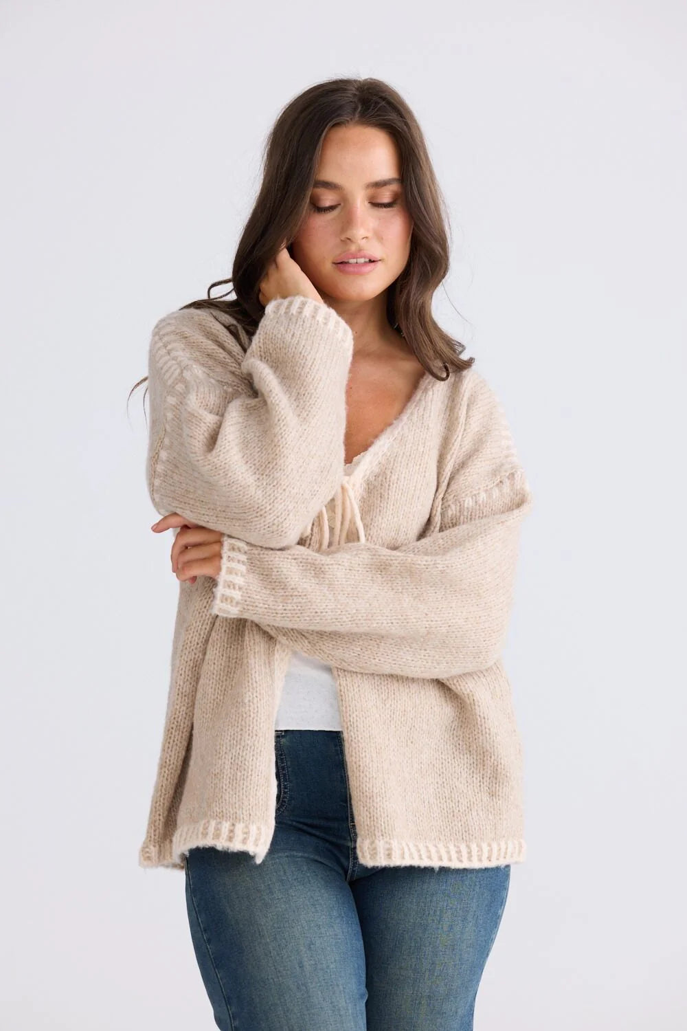 Calla Tie Cardi - Stone