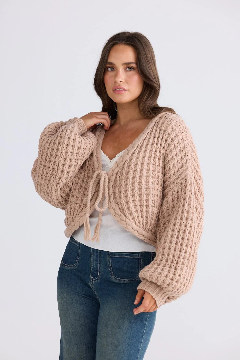 Zinnia Tie Cardi - Latte