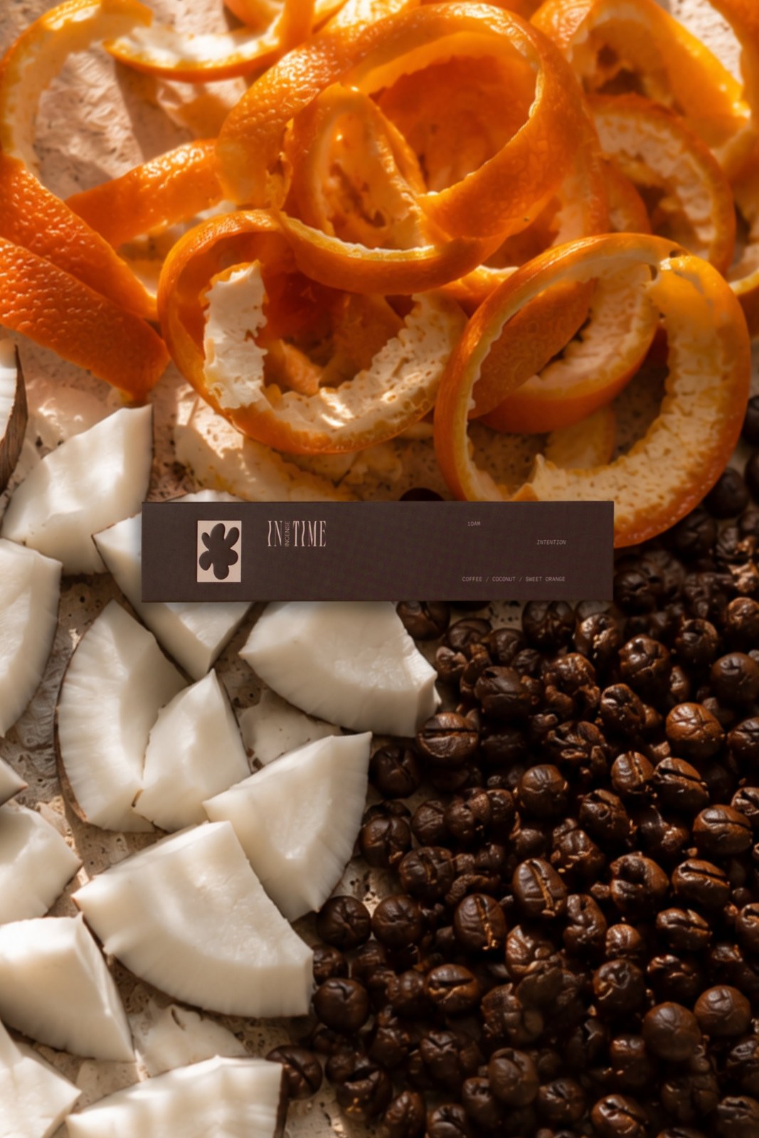 10AM Intention Incense scent notes: Balinese Coffee, Coconut & Sweet Orange