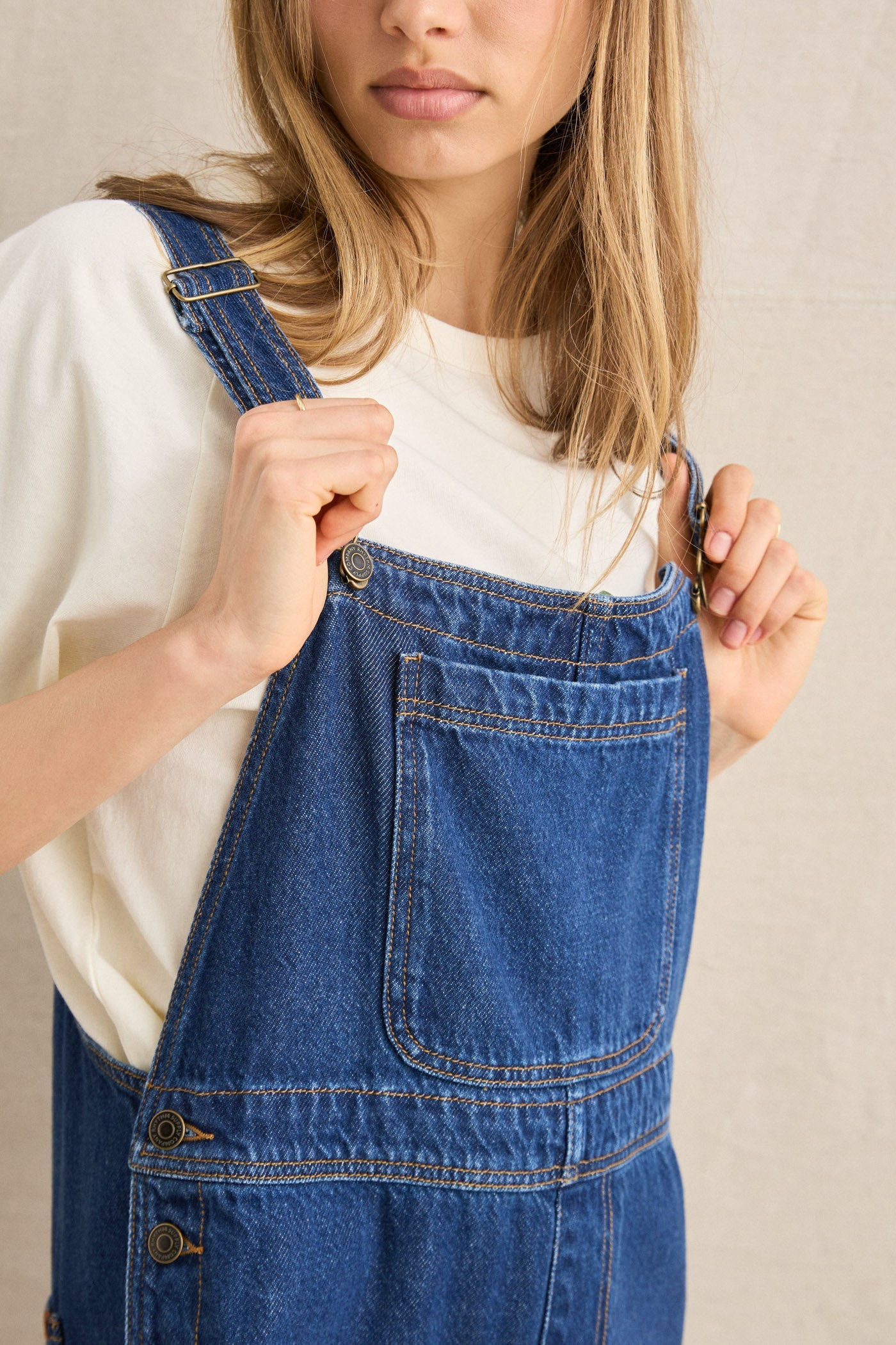 Charlie Wide Leg Cargo Overall - Dark Denim
