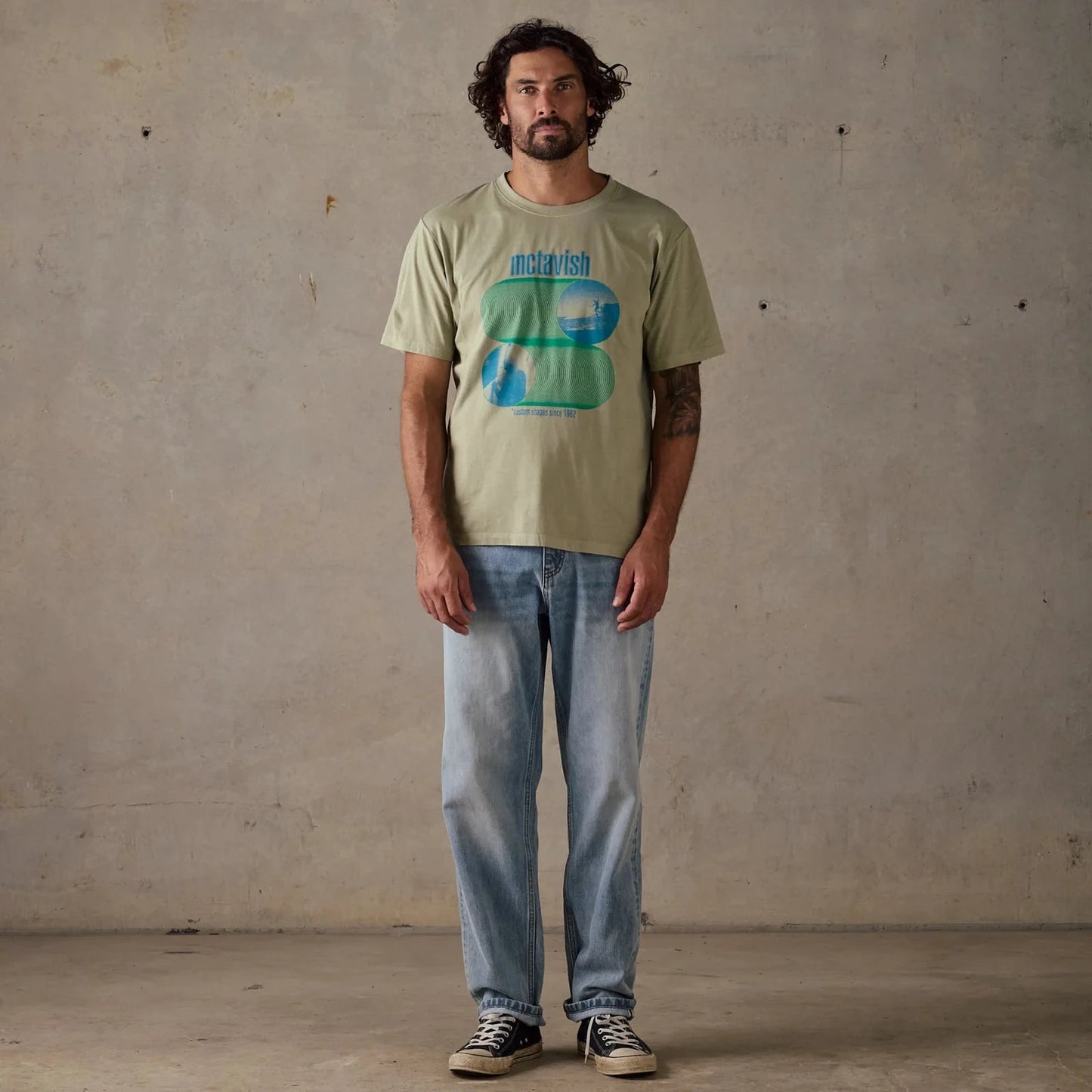 Waves Tee by Schuyler Beecroft - Light Green