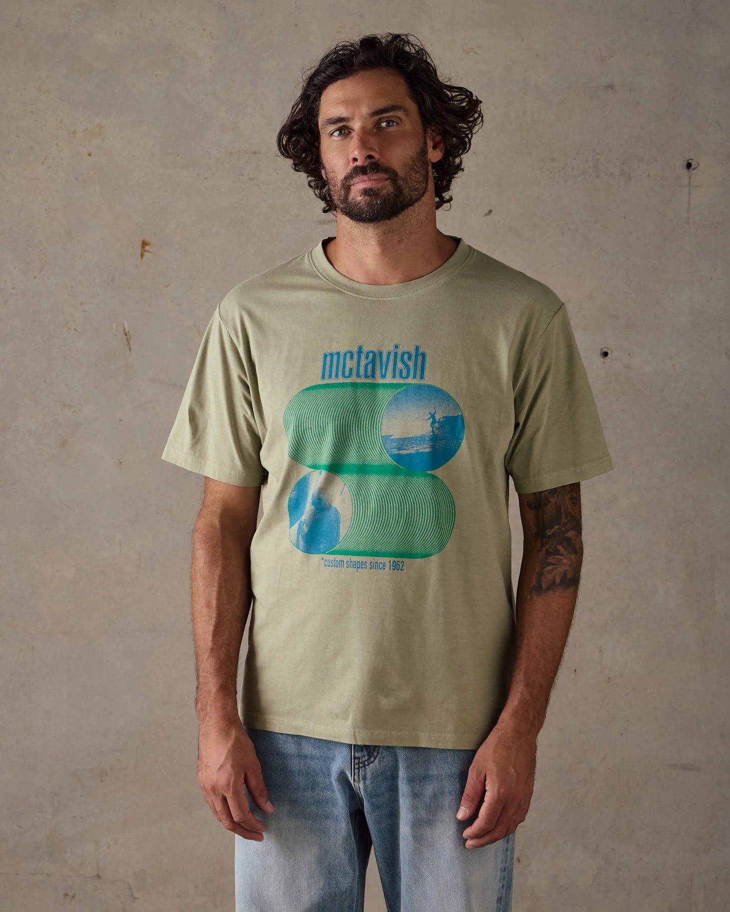 Waves Tee by Schuyler Beecroft - Light Green