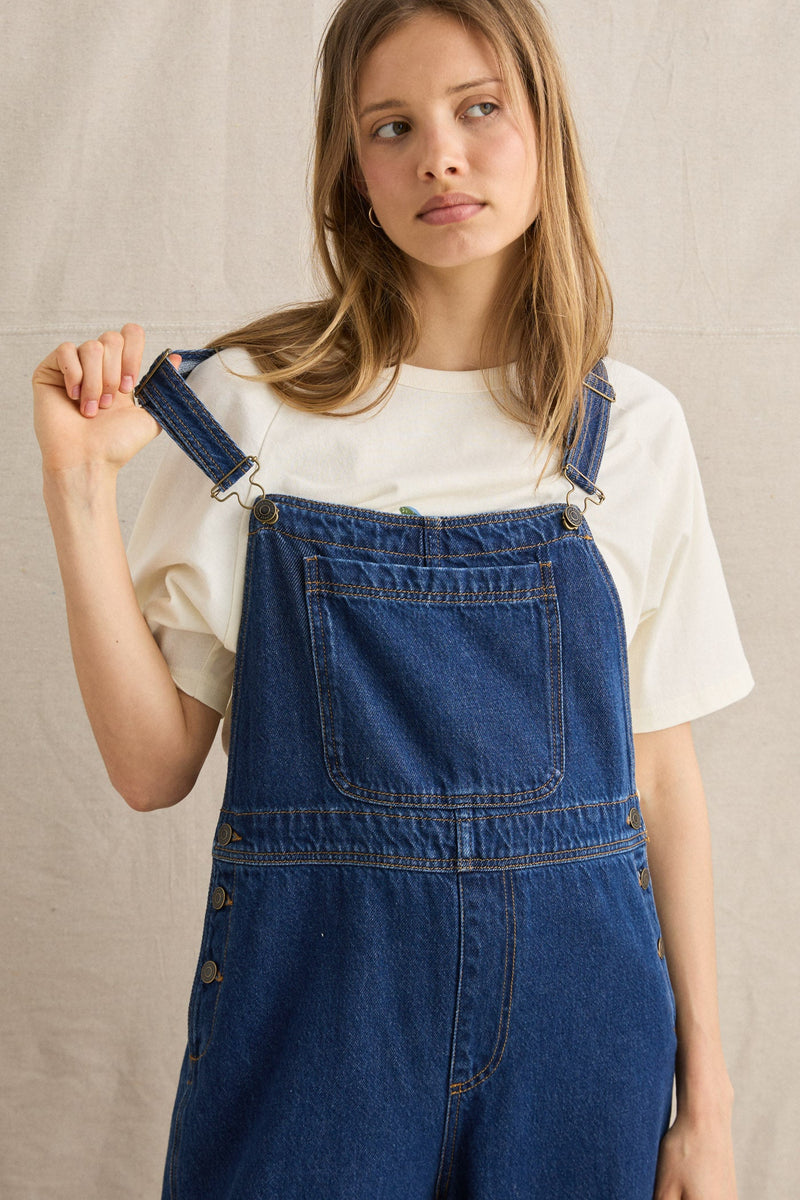 Charlie Wide Leg Cargo Overall - Dark Denim