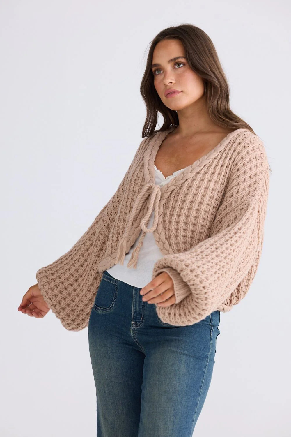 Zinnia Tie Cardi - Latte