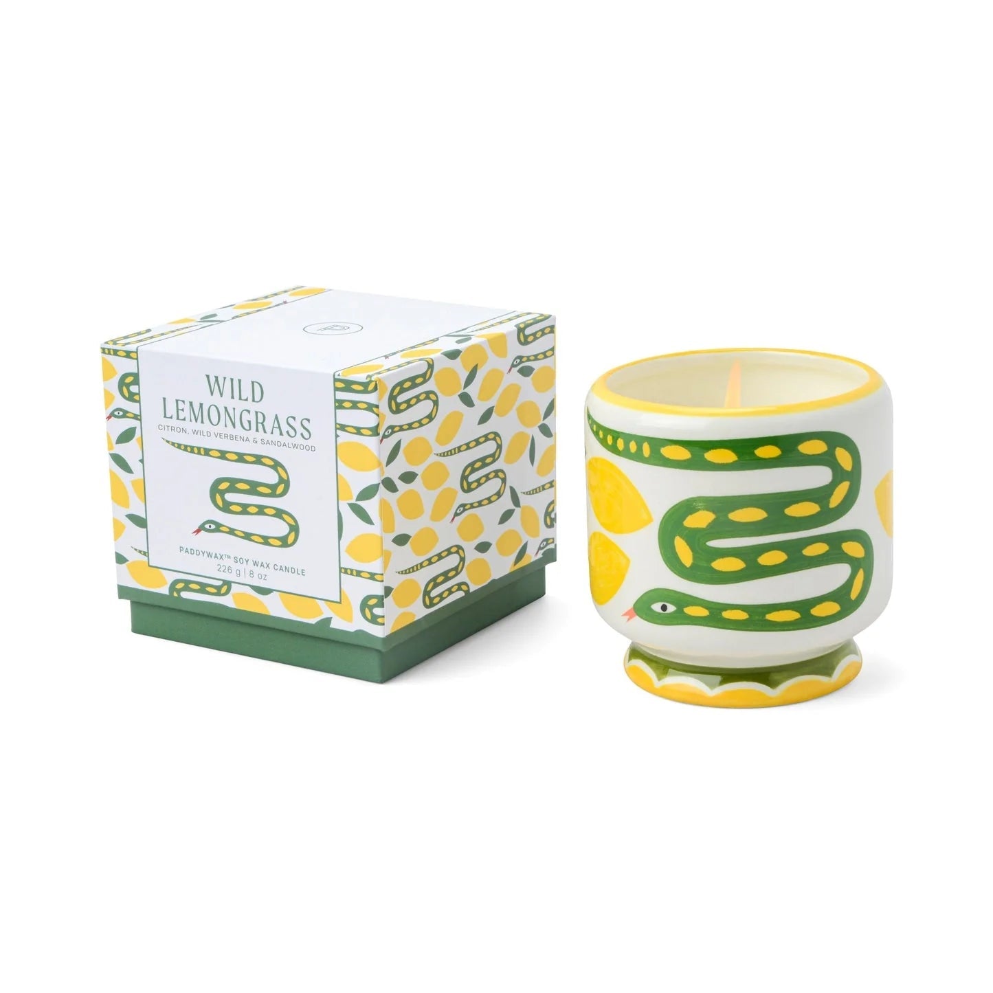 Adopo Snake Ceramic Candle - Wild Lemongrass 8oz