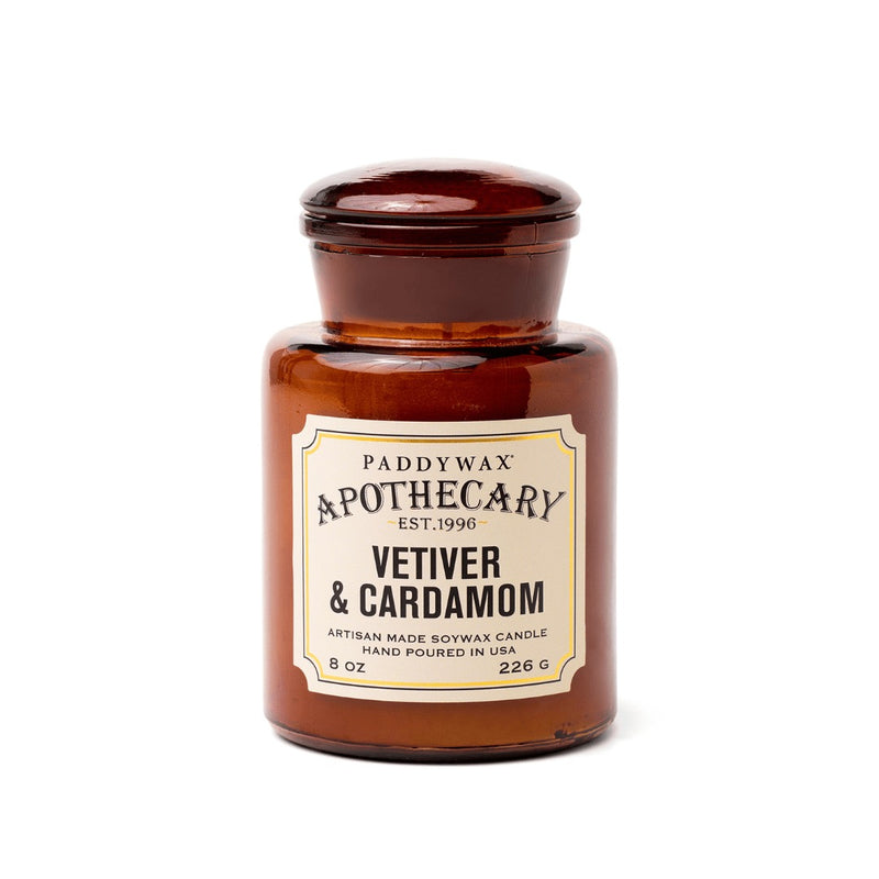 Apothecary Glass Candle 8oz - Vetiver and Cardamom