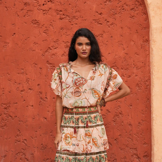 Ariel Maxi Skirt - Wildflower Oasis