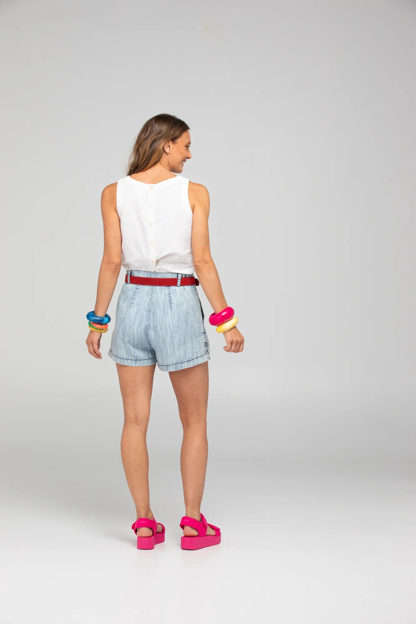 Flower Belt - Sienna Red Suede