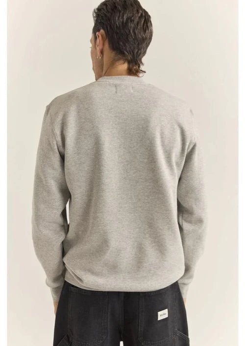 Brand Fleece Crew - Grey Heather