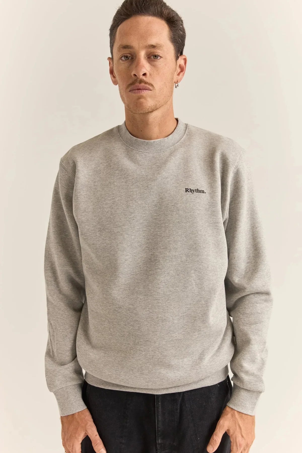 Brand Fleece Crew - Grey Heather