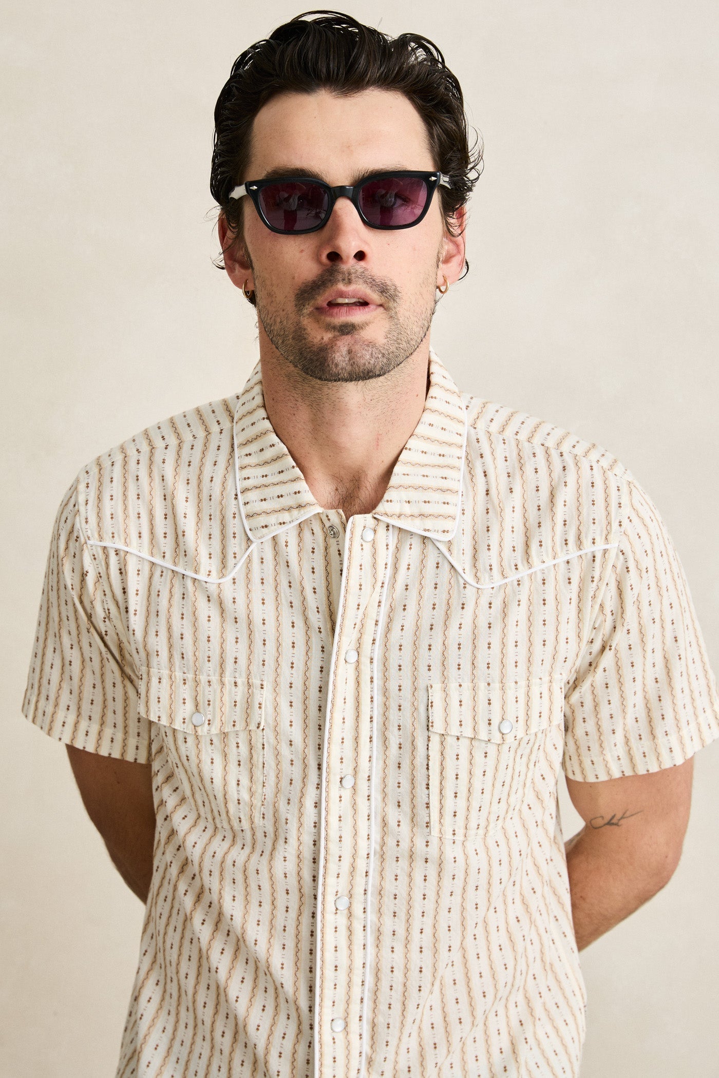 Lone Pine Stripe SS Shirt - Natural 3