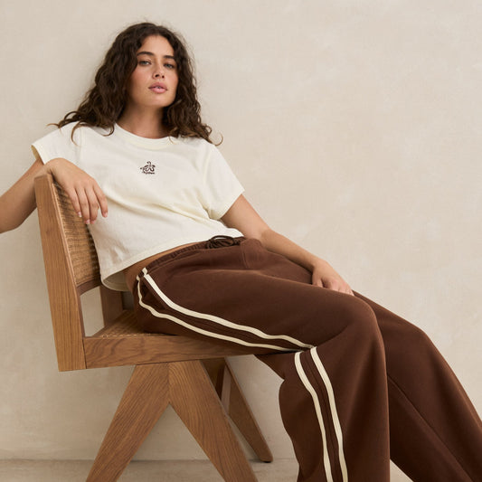 Contrast Track Pant - Brown
