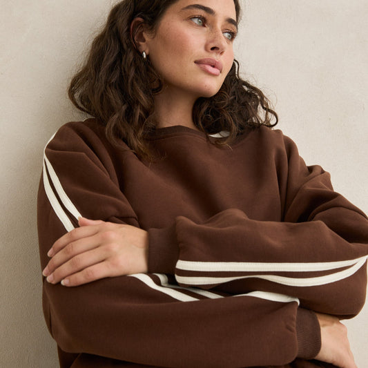 Contrast Sweatshirt - Brown