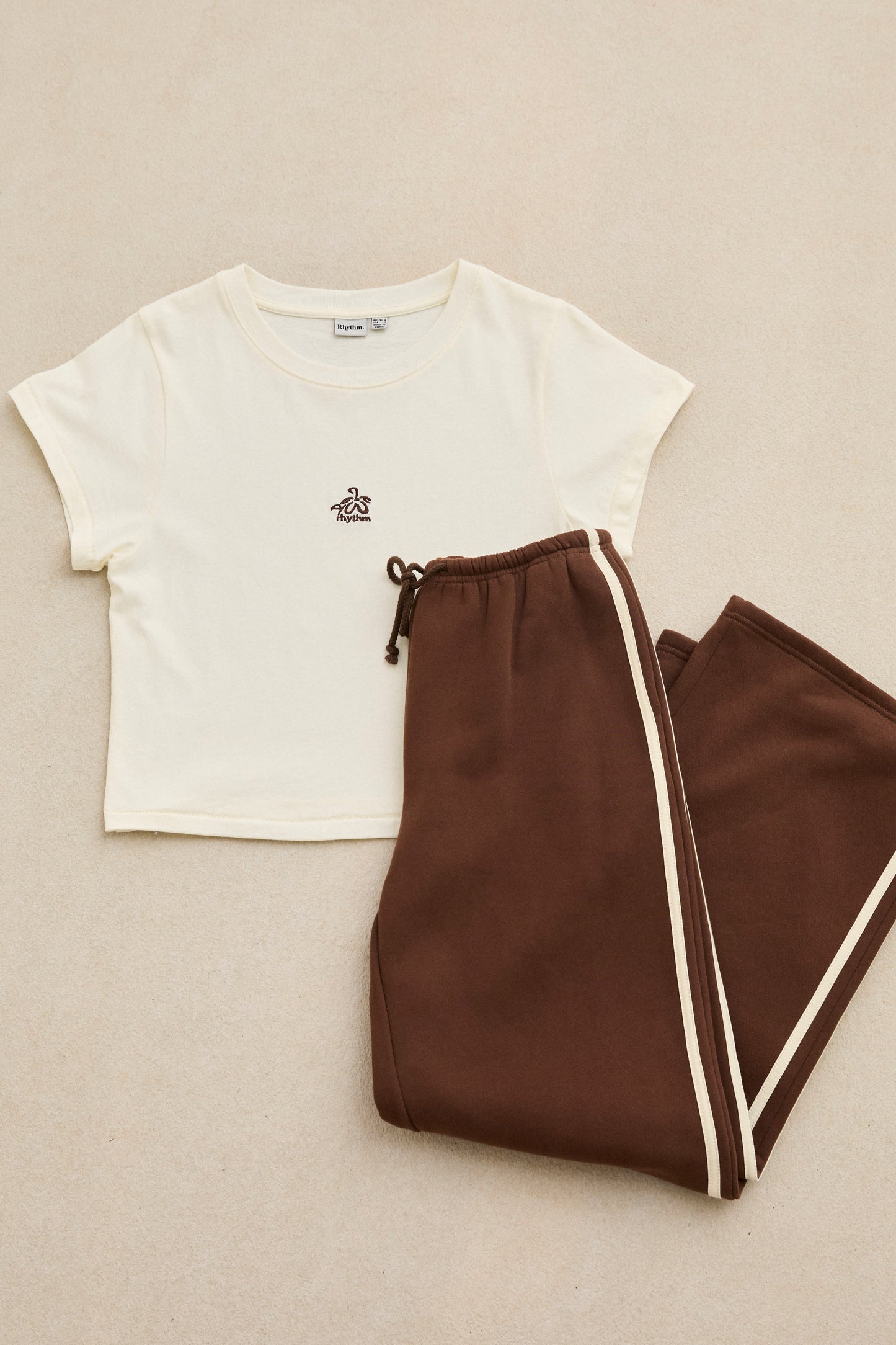 Contrast Track Pant - Brown