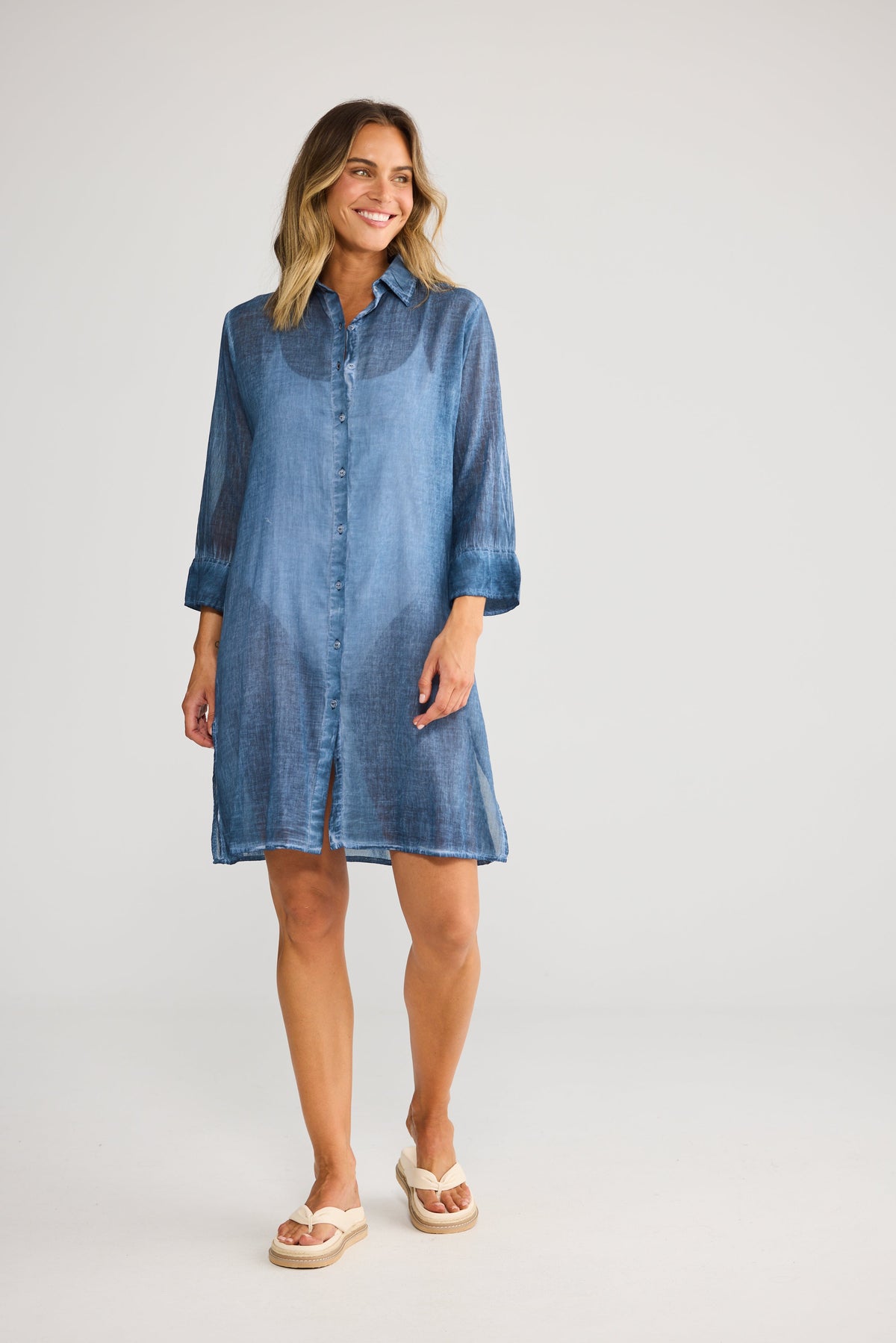 Lilo Shirt Dress in Navy