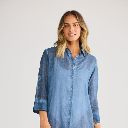 Holiday Lilo Shirt Dress - Navy