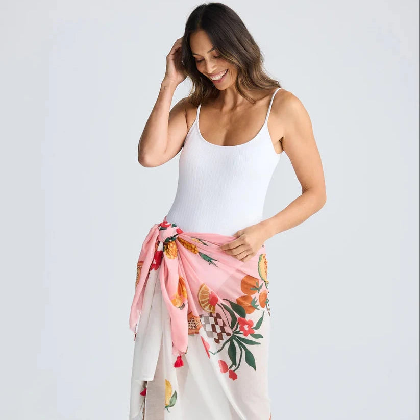 Stella Sarong Scarf - Tropical Fruit Print