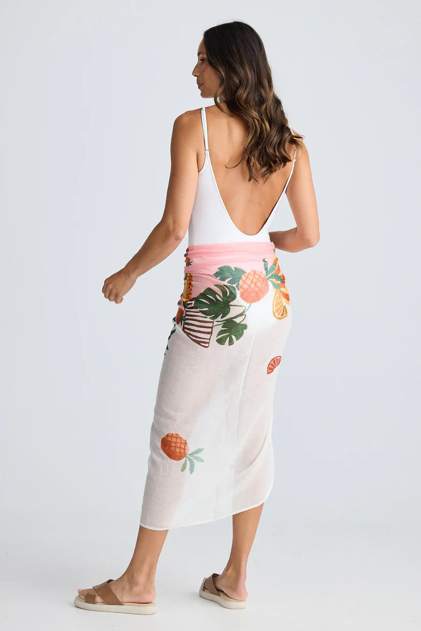 Stella Sarong Scarf - Tropical Fruit Print
