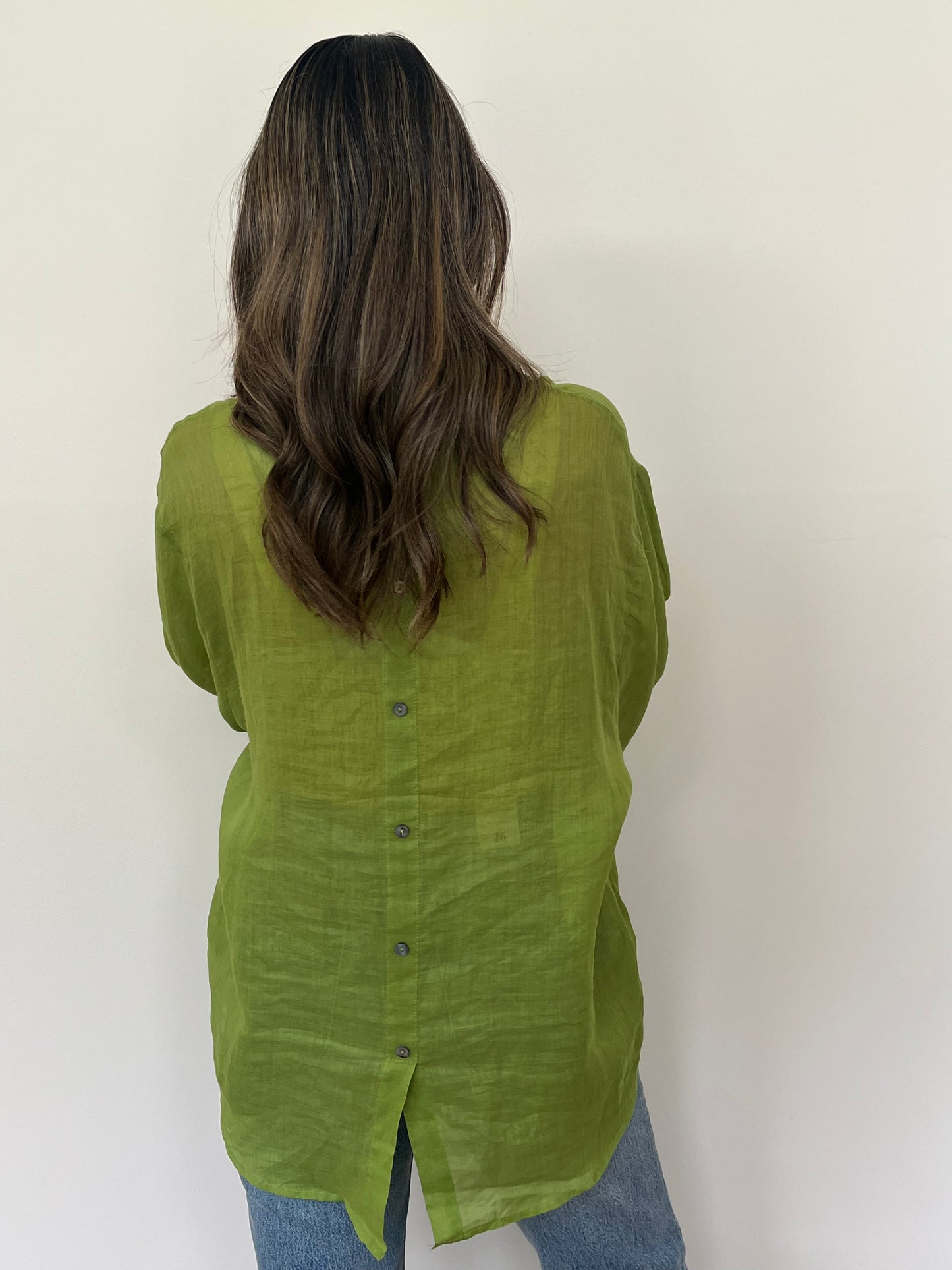 Aurora Linen Shirt - Avocado