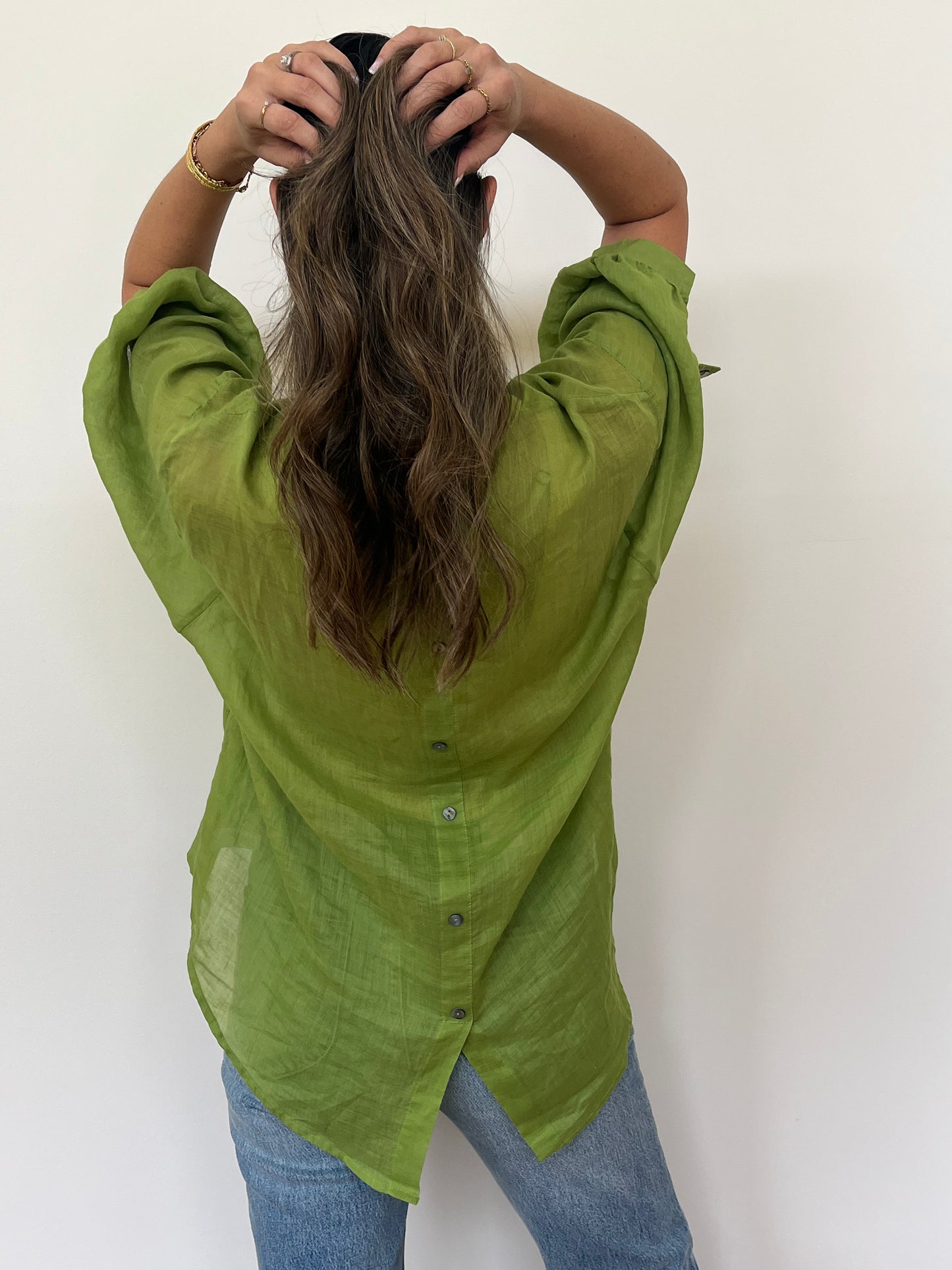 Aurora Linen Shirt - Avocado