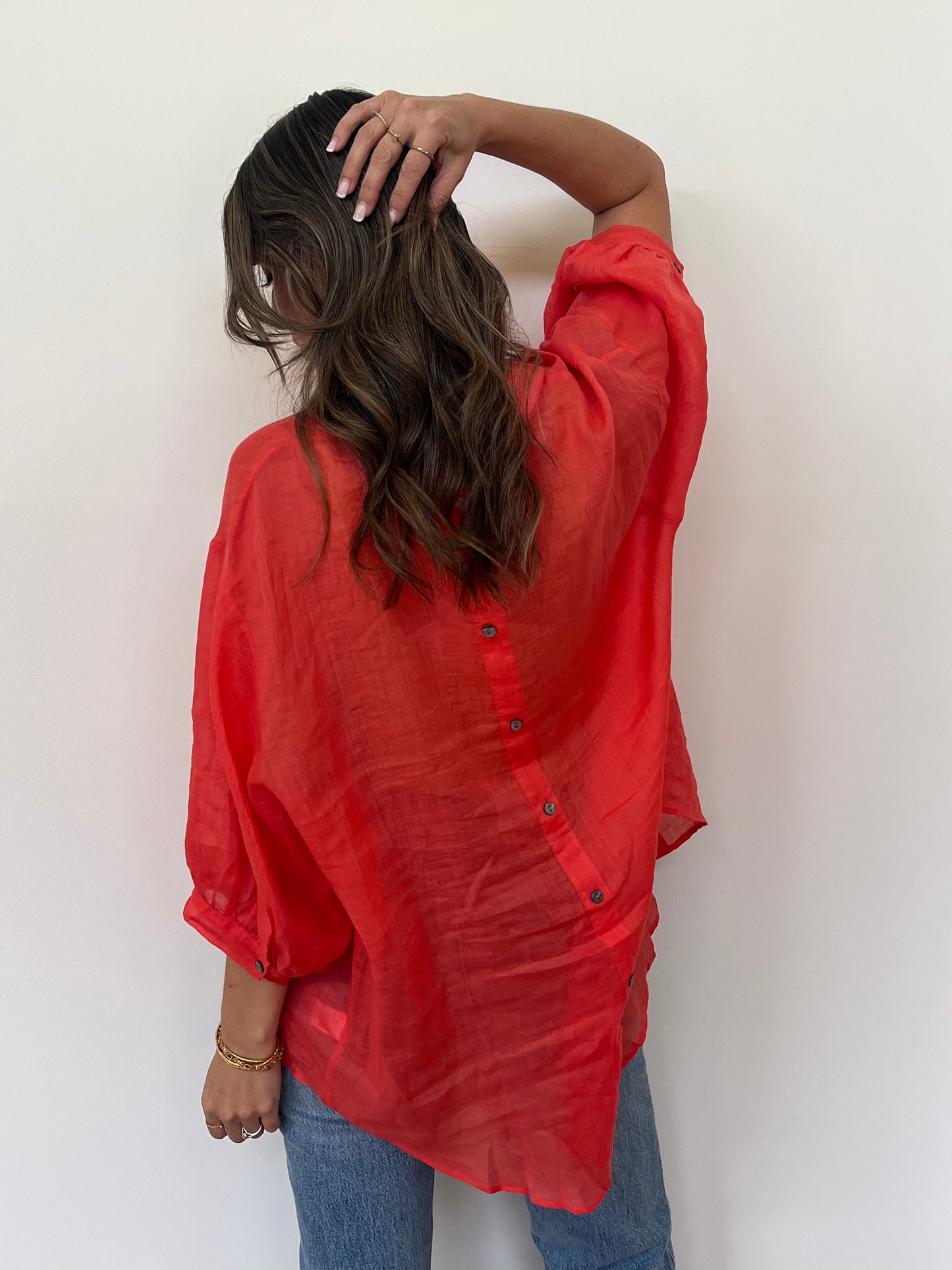 Aurora Linen Shirt - Peach