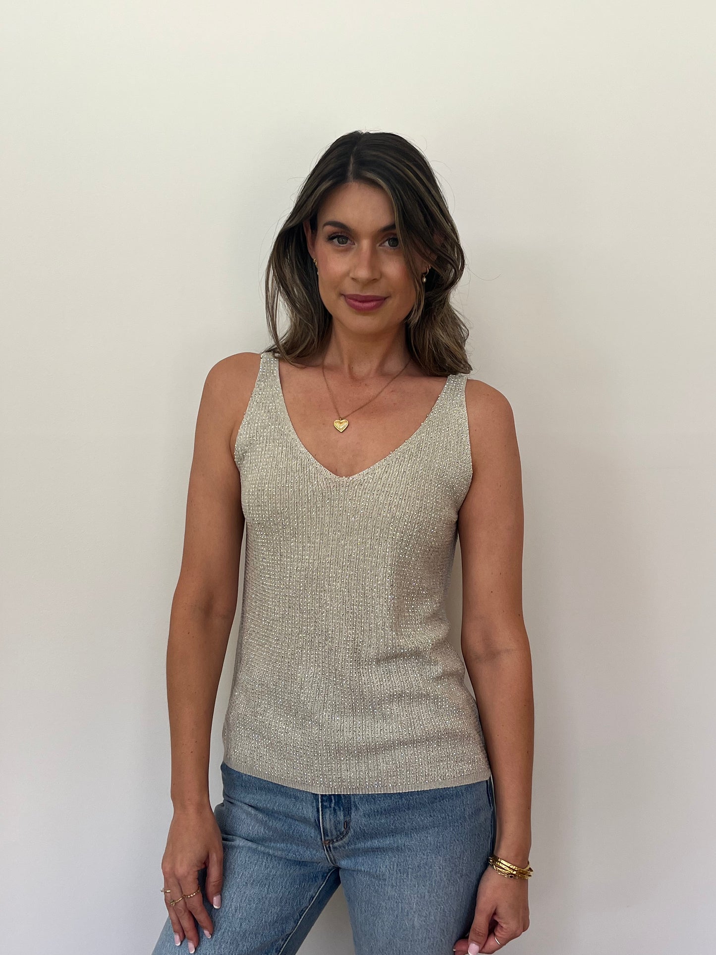 Glitter Cami - Champagne