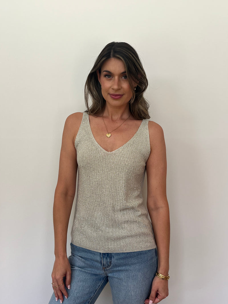 Glitter Cami - Champagne