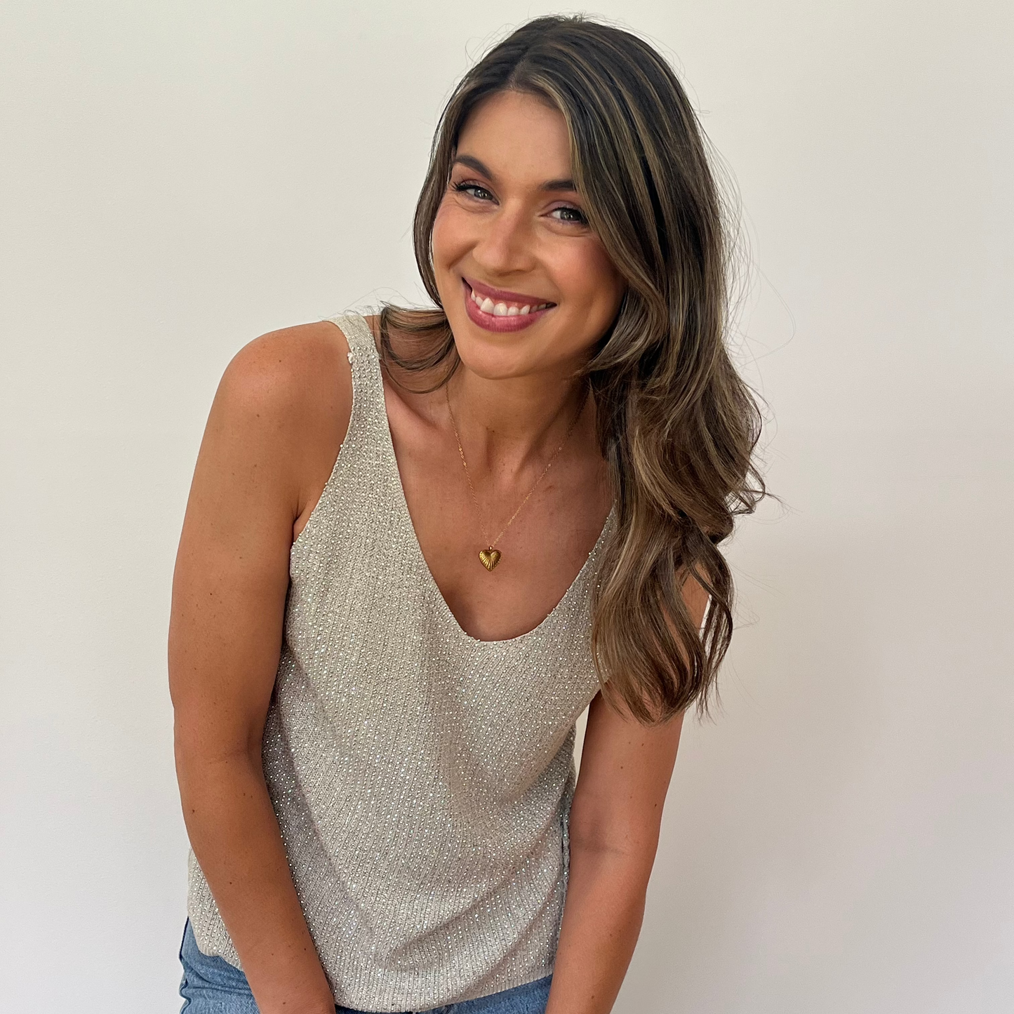 Glitter Cami - Champagne