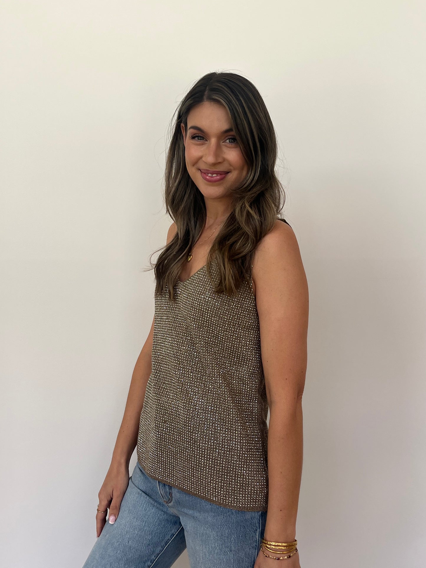 Glitter Cami - Coffee