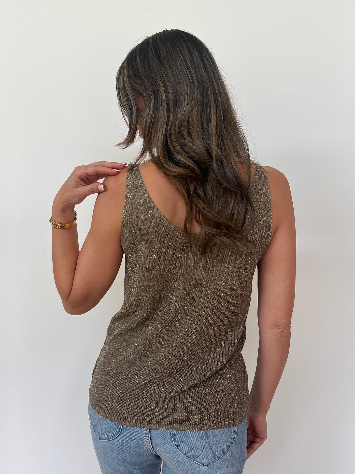 Glitter Cami - Coffee