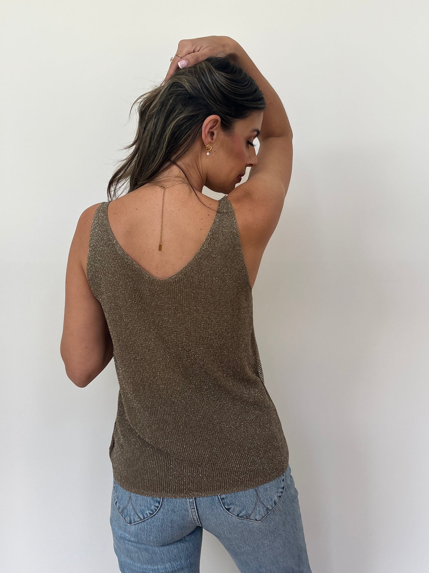 Glitter Cami - Coffee
